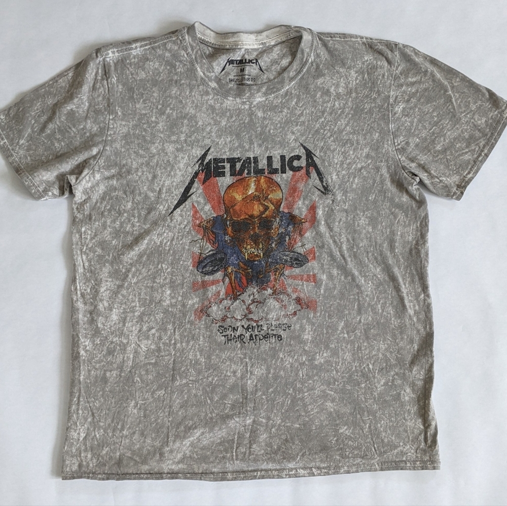 Metallica Official Soon You'll Please Their Appetite grey skull shirt
